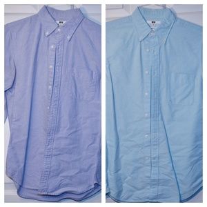 TWO UNIQLO Button-Down Oxford Shirts (Slim Fit XS)